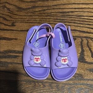 Mini Melissa Purple Sandals with Care Bear Design